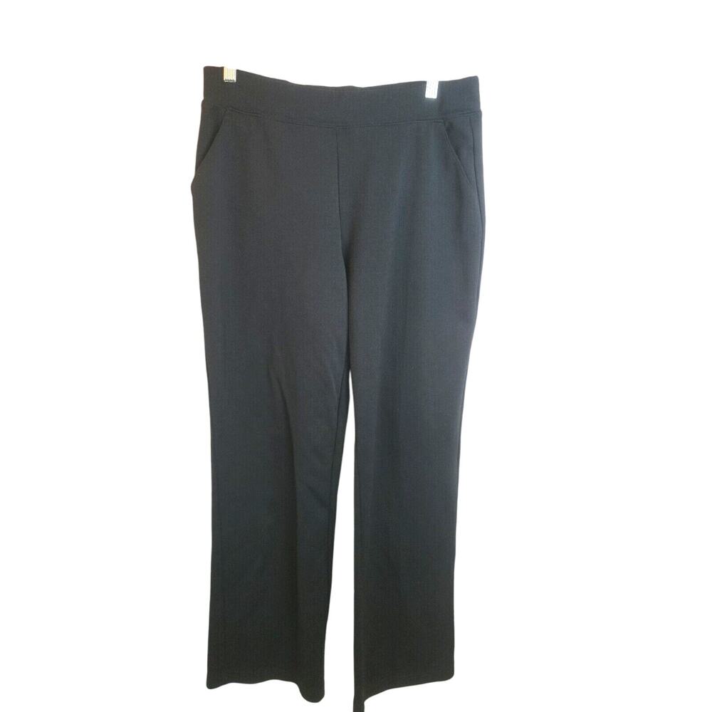 Lauren Ralph Lauren Black Straight Leg Mid Rise Pull On Pants Women's Medium